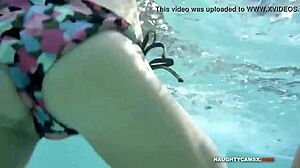 Beautiful ass in comic strip pose underwater in high definition