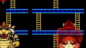 Mugen R-18 Deux - Bowser Koopa and Donkey Kong battle Mario in furry gay action. Bareback cartoon clash unfolds.