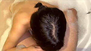 An amateur couple’s kinky soapy shower scene