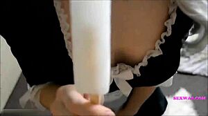 young pretty woman strips to show big tits