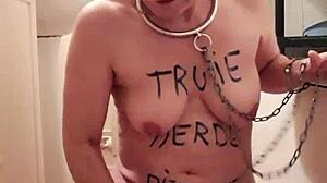 Slave Submits in BDSM Auto-Session as a Slut