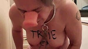 Slave Submits in BDSM Auto-Session as a Slut