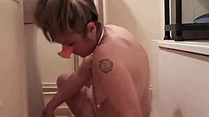 Slave Submits in BDSM Auto-Session as a Slut