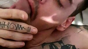 Overwhelmed by the size of this incredible gay cock in my mouth during bareback sucking.