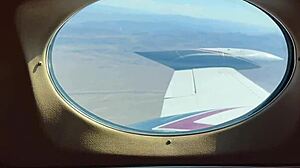 mile high threesome on private plane ends with double creampie fucking