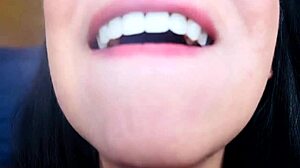 Intense mouth fetish with tongue action.