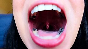 Intense mouth fetish with tongue action.