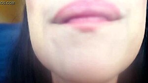 Intense mouth fetish with tongue action.