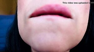 Intense mouth fetish with tongue action.