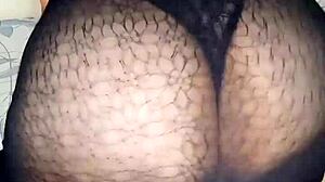 Curvy girl touches her big ass and tits alone