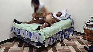 i take advantage of my pretty latina neighbor masturbating alone at home