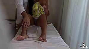 Married woman grabs dick of tantric massage therapist