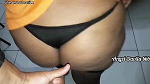 Deepthroat blow job with a hot Latina babe