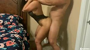 brazilian brunette in doggystyle position