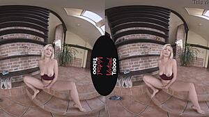 virtual taboo with blonde in jeans and shaved pussy