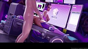 Overwatch-themed animated porn video featuring Sombra's big ass