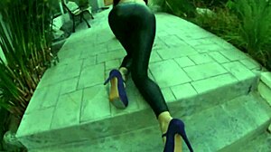 Can Juelz Ventura handle this deepthroat blowjob with gagging and choking in POV spandex?