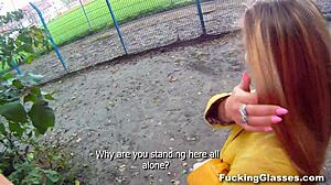 Hardcore blonde girlfriend gets her pussy pounded on site