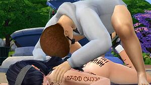 Hey, watch this public slut playing outdoor games 😏