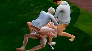 Hey, watch this public slut playing outdoor games 😏