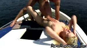euro couple fucks on boat?