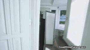 SUCKING MY ROOM MATE'S FAT COCK IN THE BATHROOM!