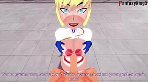 Power Girl free POV with Superman in full fantasy