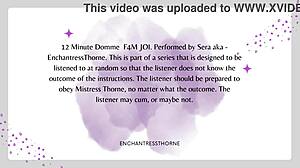 Femdom gives jerk off instructions for cum eating orgasm in liquid lunch session.