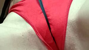 Playing with tape, oops, panties slipped off