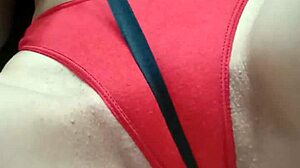 Playing with tape, oops, panties slipped off