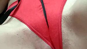 Playing with tape, oops, panties slipped off