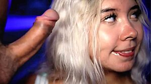 Beautiful Horny Blonde Sucks Cock on Webcam!