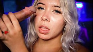 Beautiful Horny Blonde Sucks Cock on Webcam!