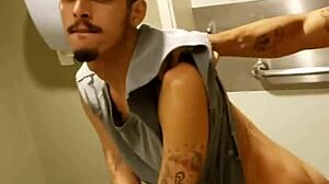 Gay bareback orgy erupts in mall bathroom, moves to bed!