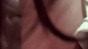 my girlfriend gives a horny homemade blowjob with cumshot