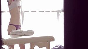 Free porn with oiled up teen in 007 themed hardcore scene