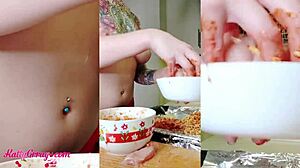 Busty Girl, Tease And Oil Your Body Now!