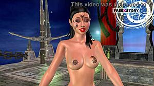 cute indian girl in 3d cartoon masturbates with banana