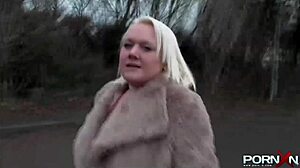 watch this british blonde flashing her perky tits and pissing outdoors