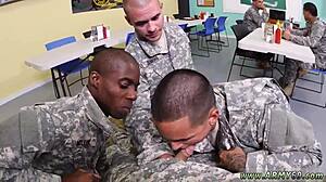 Asian guy in a drill sergeant video scene