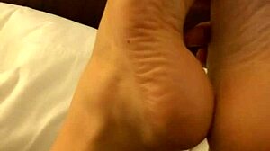 wb coworker teases with high arch foot rubbing fetish