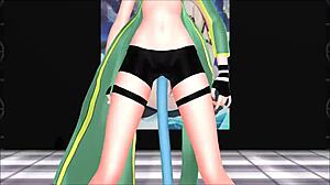 Big-boobed Sinon in Sword Art Online MMD video