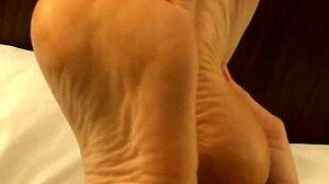 wb coworker teases with high arch foot rubbing fetish