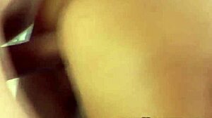 brunette babe tries on stockings, getting her boyfriend's monster cock hard in close up