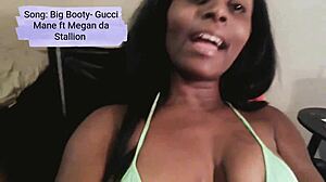 Hot wildcat shaking her ass in a g-string, teasing with every move