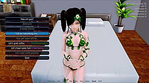 A cartoon anime game in a hotel harem setting.