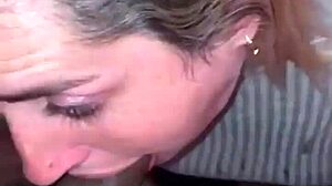 Blonde slut gets 10 minutes of deepthroat cock sucking