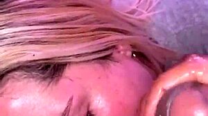 Blonde slut gets 10 minutes of deepthroat cock sucking