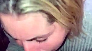 Blonde slut gets 10 minutes of deepthroat cock sucking