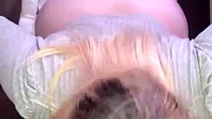 Blonde slut gets 10 minutes of deepthroat cock sucking